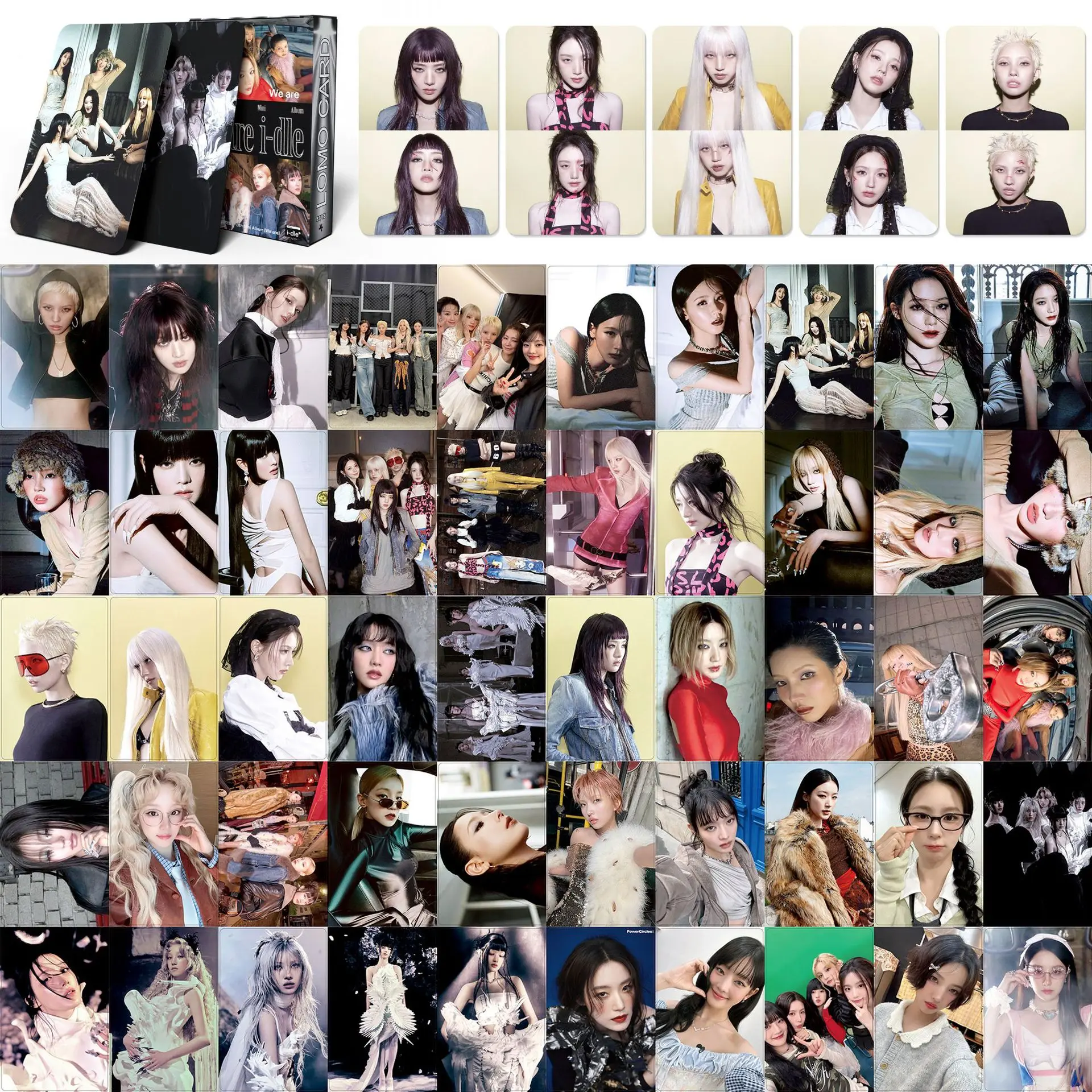 55 GIDLE peripheral lomo cards New album We are i-dle YUQI Support collection small card MINNIE photo card fan gift
55 GIDLE peripheral lomo cards New album We are i-dle YUQI Support collection small card MINNIE photo card fan gift