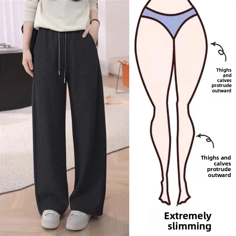 High Waist Wide Leg Pants Women plus Size Thickened Fleece Loose Casual Pants Slimming Autumn Winter New Arrival
High Waist Wide Leg Pants Women plus Size Thickened Fleece Loose Casual Pants Slimming Autumn Winter New Arrival