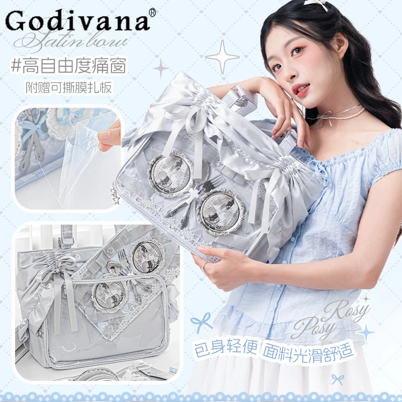 New 2025 Original Student Girls Pleated Satin Ruffled Shoulder Bag Japanese Style Large Capacity Ita Bag Women's Tote Handbags
New 2025 Original Student Girls Pleated Satin Ruffled Shoulder Bag Japanese Style Large Capacity Ita Bag Women's Tote Handbags