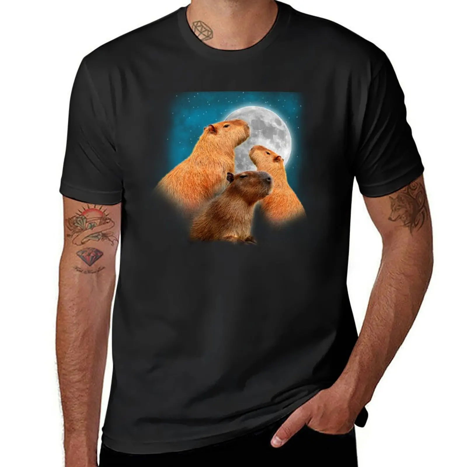 Three Capybaras and Moon Funny Capybara Humor Parody T-Shirt summer tops customs mens champion t shirts
Three Capybaras and Moon Funny Capybara Humor Parody T-Shirt summer tops customs mens champion t shirts