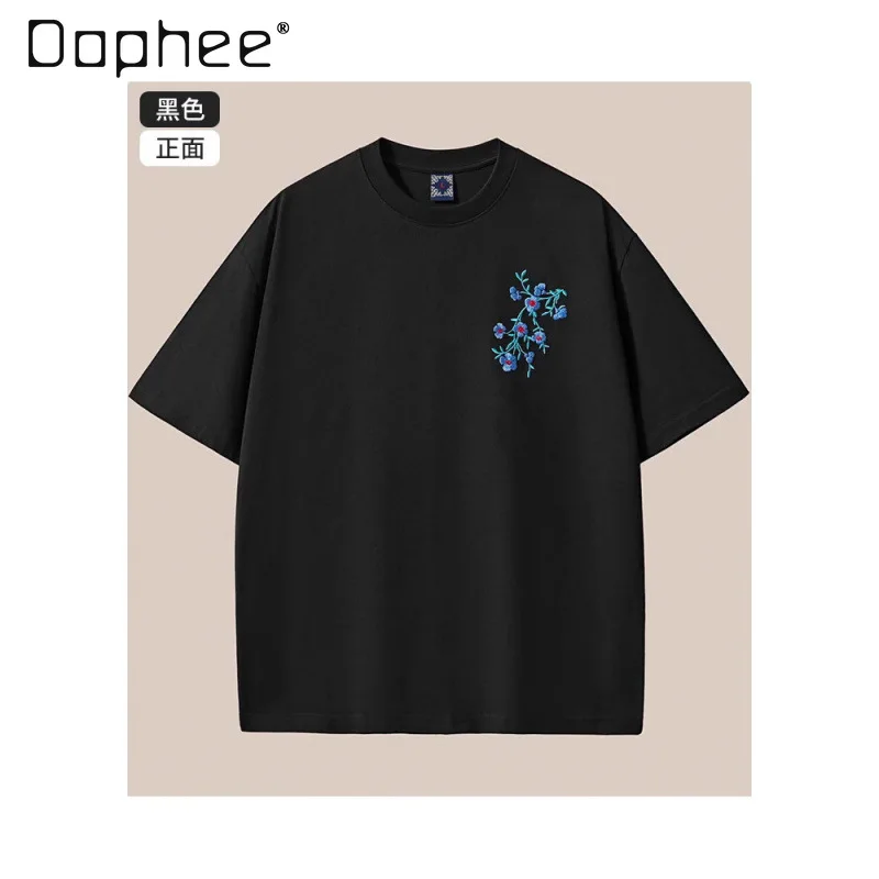 2026 Summer New Men White Phoenix Embroidered Round Neck Short Sleeve T-Shirt Loose Casual Black Streetwear Daily Wear
2026 Summer New Men White Phoenix Embroidered Round Neck Short Sleeve T-Shirt Loose Casual Black Streetwear Daily Wear