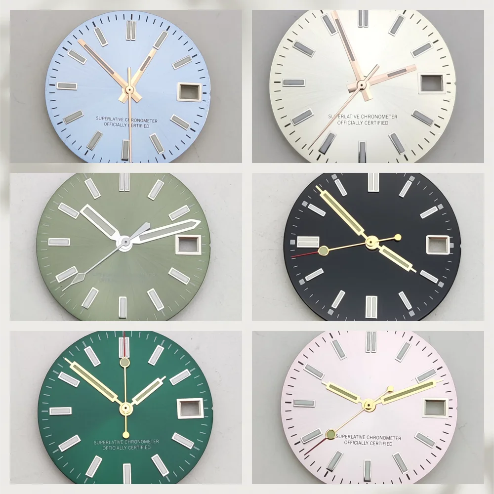 28.5mm Sunray Dial with hands Fit NH35/NH36 Japan Movement Green Luminous Watch Modification Accessories
28.5mm Sunray Dial with hands Fit NH35/NH36 Japan Movement Green Luminous Watch Modification Accessories