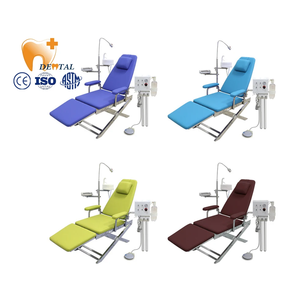 Dental Folding Chair Portable Unit with Stainless Steel Spittoon Instrument Tray and Movable Light Folding Dental Chair
Dental Folding Chair Portable Unit with Stainless Steel Spittoon Instrument Tray and Movable Light Folding Dental Chair