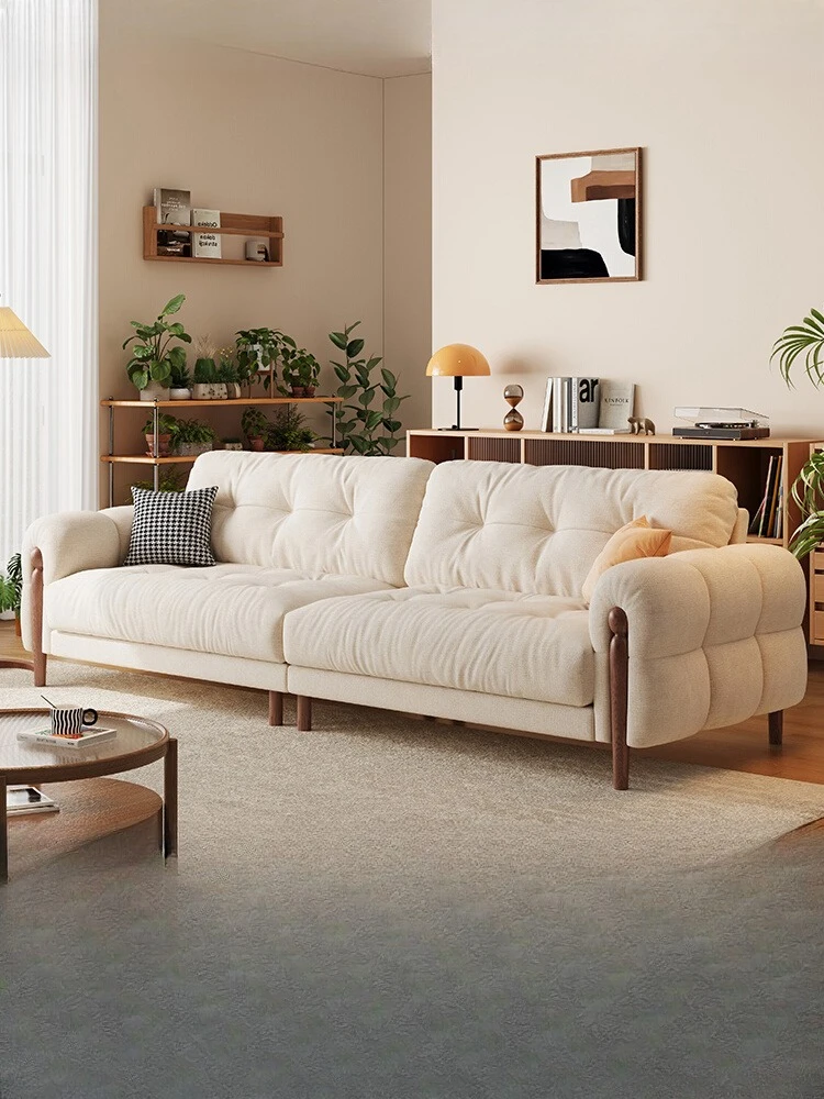 French Cream Wind Solid Wood Cotton and Linen Fabric Log Wabi Sabi Wind Three-person Straight Row Sofa
French Cream Wind Solid Wood Cotton and Linen Fabric Log Wabi Sabi Wind Three-person Straight Row Sofa