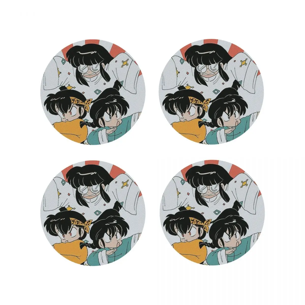 Ranma 1/2 Saotome Pig Girls P Chan Coasters Kitchen Placemats Non-slip Insulation Cup Coffee Mats Tableware Pads Set of 4
Ranma 1/2 Saotome Pig Girls P Chan Coasters Kitchen Placemats Non-slip Insulation Cup Coffee Mats Tableware Pads Set of 4