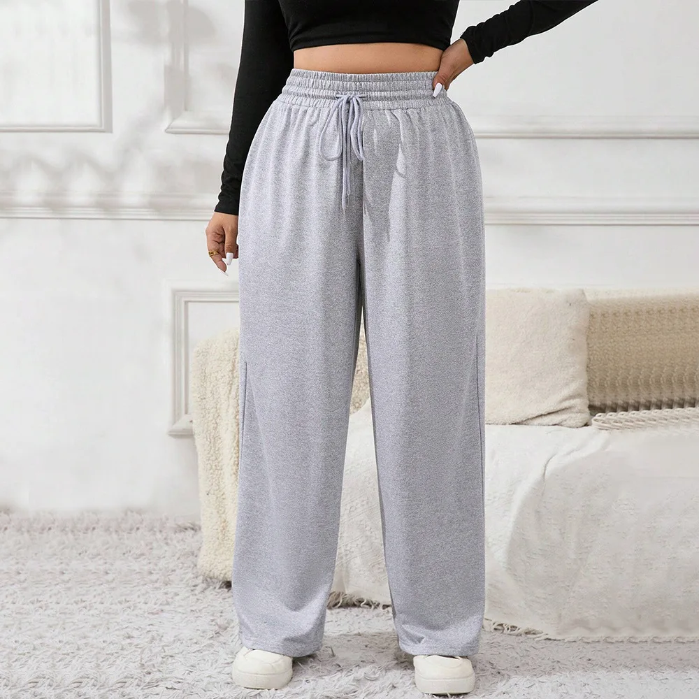 2025 Plus Size Women's Simple and Fashionable Casual Pants Autumn and Winter Drawstring Elastic Waist Straight Tube Slimming
2025 Plus Size Women's Simple and Fashionable Casual Pants Autumn and Winter Drawstring Elastic Waist Straight Tube Slimming