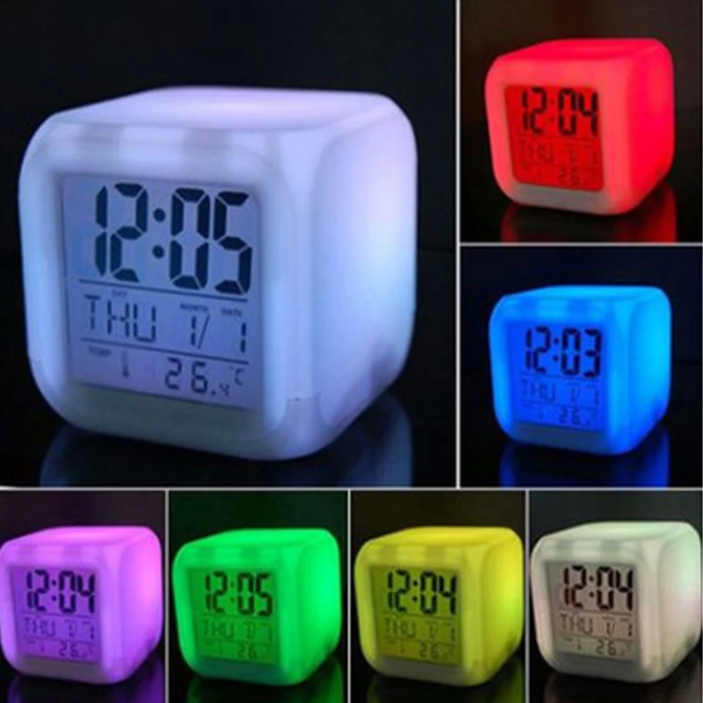 Creative 7 Colour LED Night Light Digital Alarm Clock Temperature For Room Bedside For Home Bedroom Desktop Decoration
Creative 7 Colour LED Night Light Digital Alarm Clock Temperature For Room Bedside For Home Bedroom Desktop Decoration