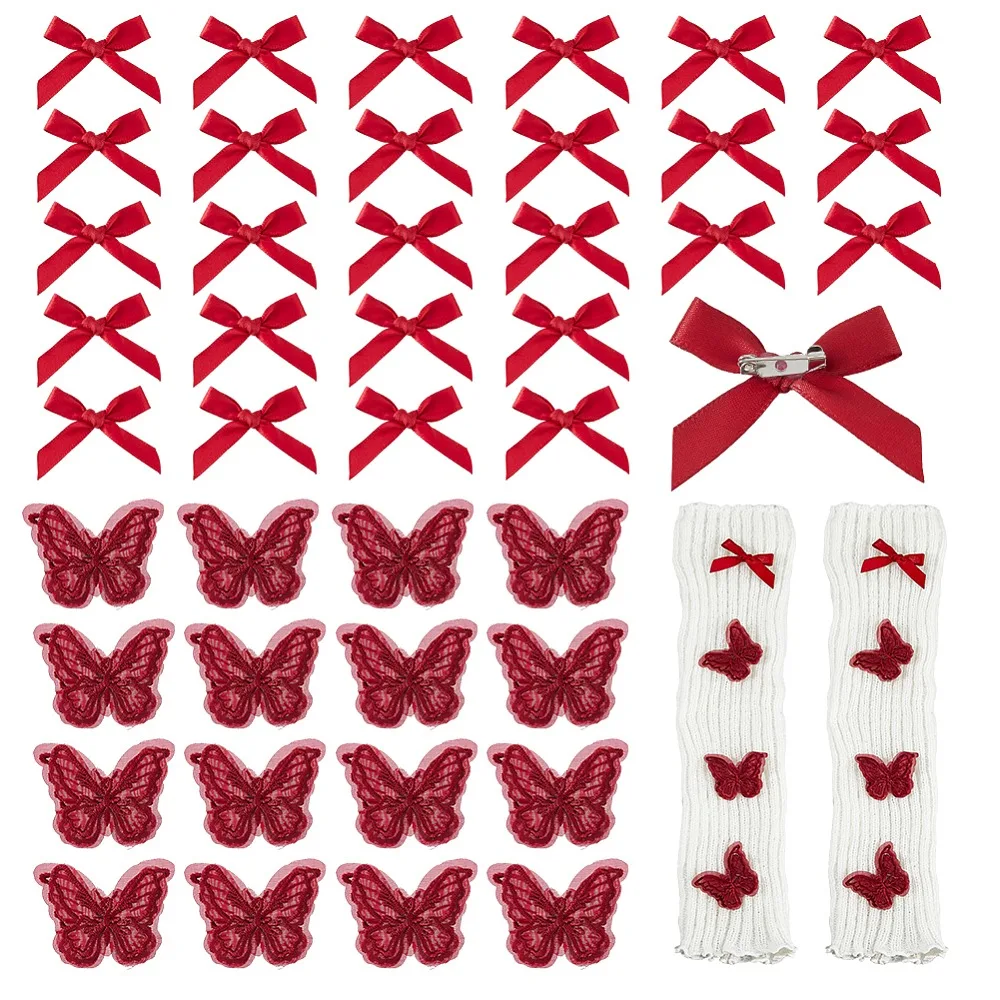 30Pcs Bowknot Polyester Brooches with Iron Findings with 20Pcs Butterfly Polyester Clothing Patches Red 30x55mm
30Pcs Bowknot Polyester Brooches with Iron Findings with 20Pcs Butterfly Polyester Clothing Patches Red 30x55mm