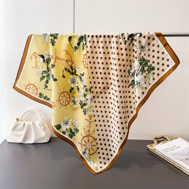 Nautical Anchor Floral Polka Dot Square Scarf Soft Satin Silk Vintage Bandana for Women Luxury Neck Hair Headband Bag Wrist Wrap
Nautical Anchor Floral Polka Dot Square Scarf Soft Satin Silk Vintage Bandana for Women Luxury Neck Hair Headband Bag Wrist Wrap
