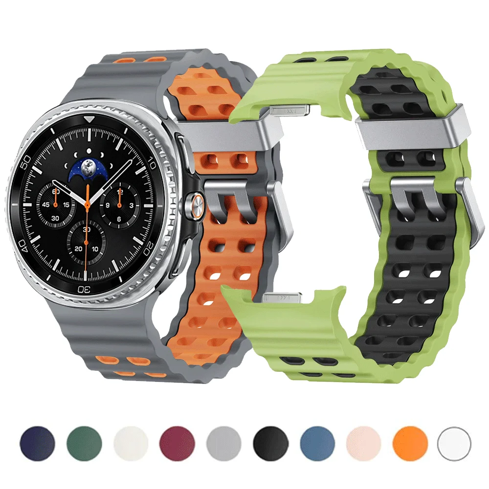 Silicone strap for Samsung Galaxy Watch 8/8 Classic Sport breathable wristband For Galaxy Watch 8 40/44mm Two-Tone silicone band
Silicone strap for Samsung Galaxy Watch 8/8 Classic Sport breathable wristband For Galaxy Watch 8 40/44mm Two-Tone silicone band