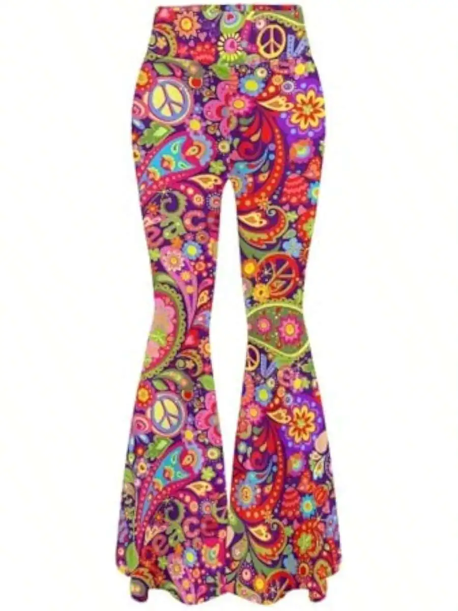 Womens High Waisted Flared Yoga Pants 70s Hippie Style Athletic Leggings
Womens High Waisted Flared Yoga Pants 70s Hippie Style Athletic Leggings
