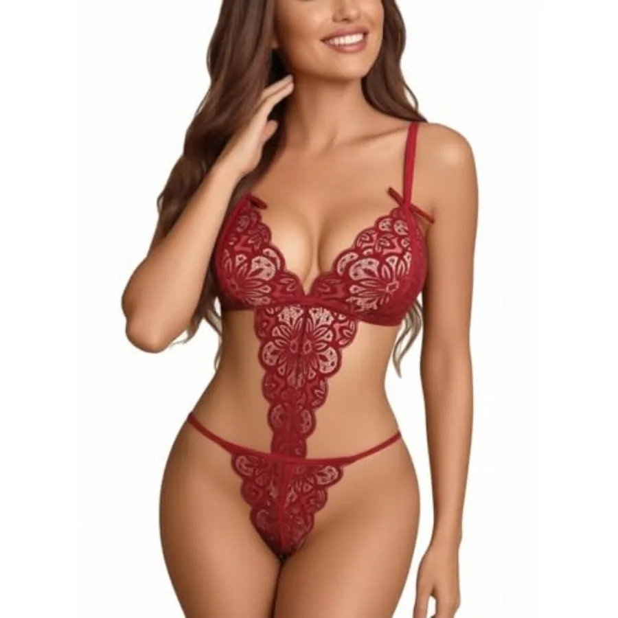 Sexy Lingerie for Women Deep V Teddy Bodysuit Sheer Lace One Pcs Babydoll with Adjustable Strap
Sexy Lingerie for Women Deep V Teddy Bodysuit Sheer Lace One Pcs Babydoll with Adjustable Strap
