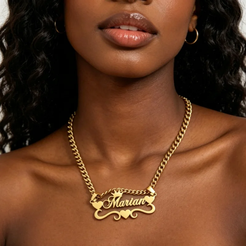 Roro‘s Personalized Name Pendant Necklace Gold Cuba-chain Necklace Cute Necklace For Women Kids Baby Customized Jewelry
Roro‘s Personalized Name Pendant Necklace Gold Cuba-chain Necklace Cute Necklace For Women Kids Baby Customized Jewelry