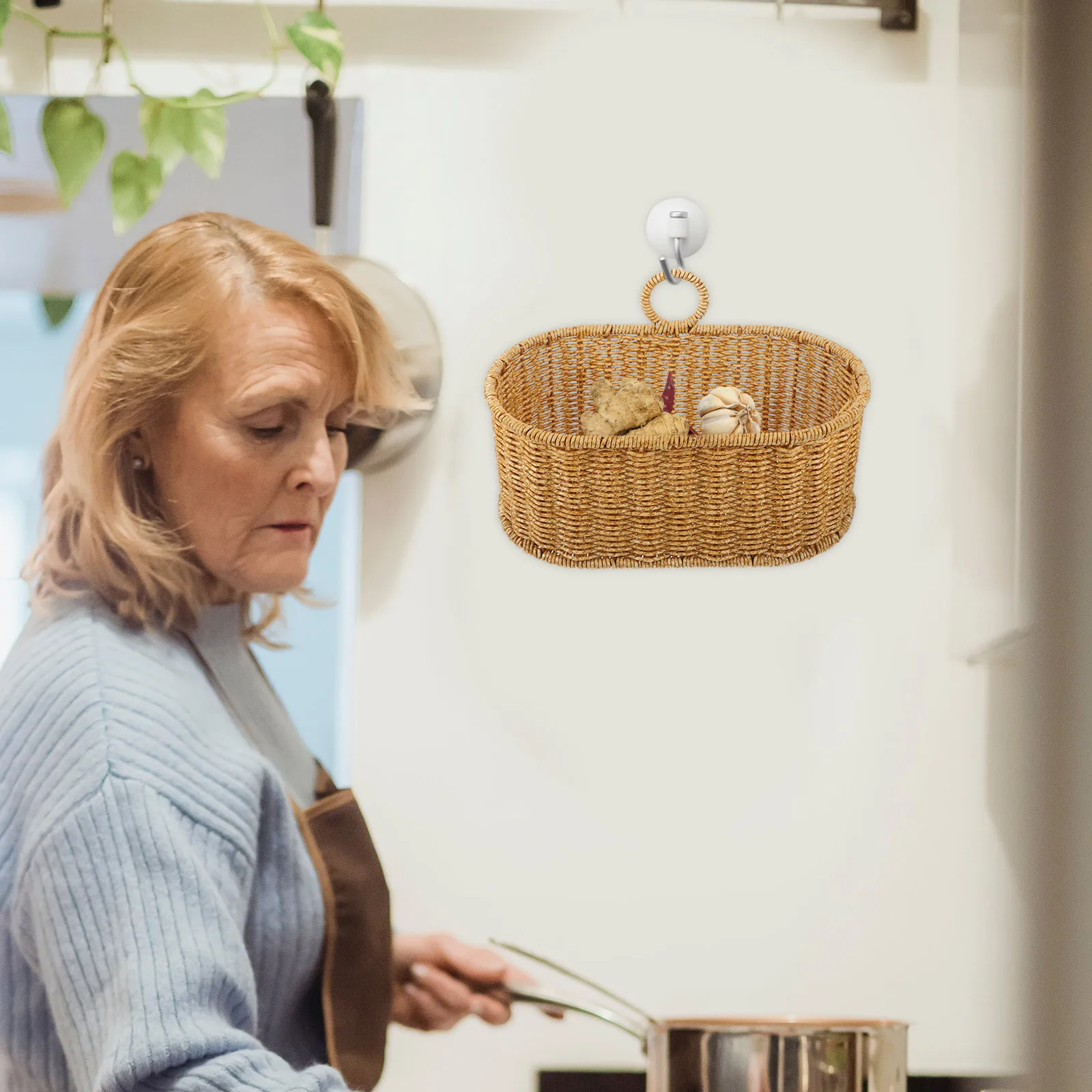 Extra Large Wall Hanging Woven Basket Kitchen Storage Rack for Vegetables Fruits Garlic Ginger Organizer Space Saving Utility
Extra Large Wall Hanging Woven Basket Kitchen Storage Rack for Vegetables Fruits Garlic Ginger Organizer Space Saving Utility