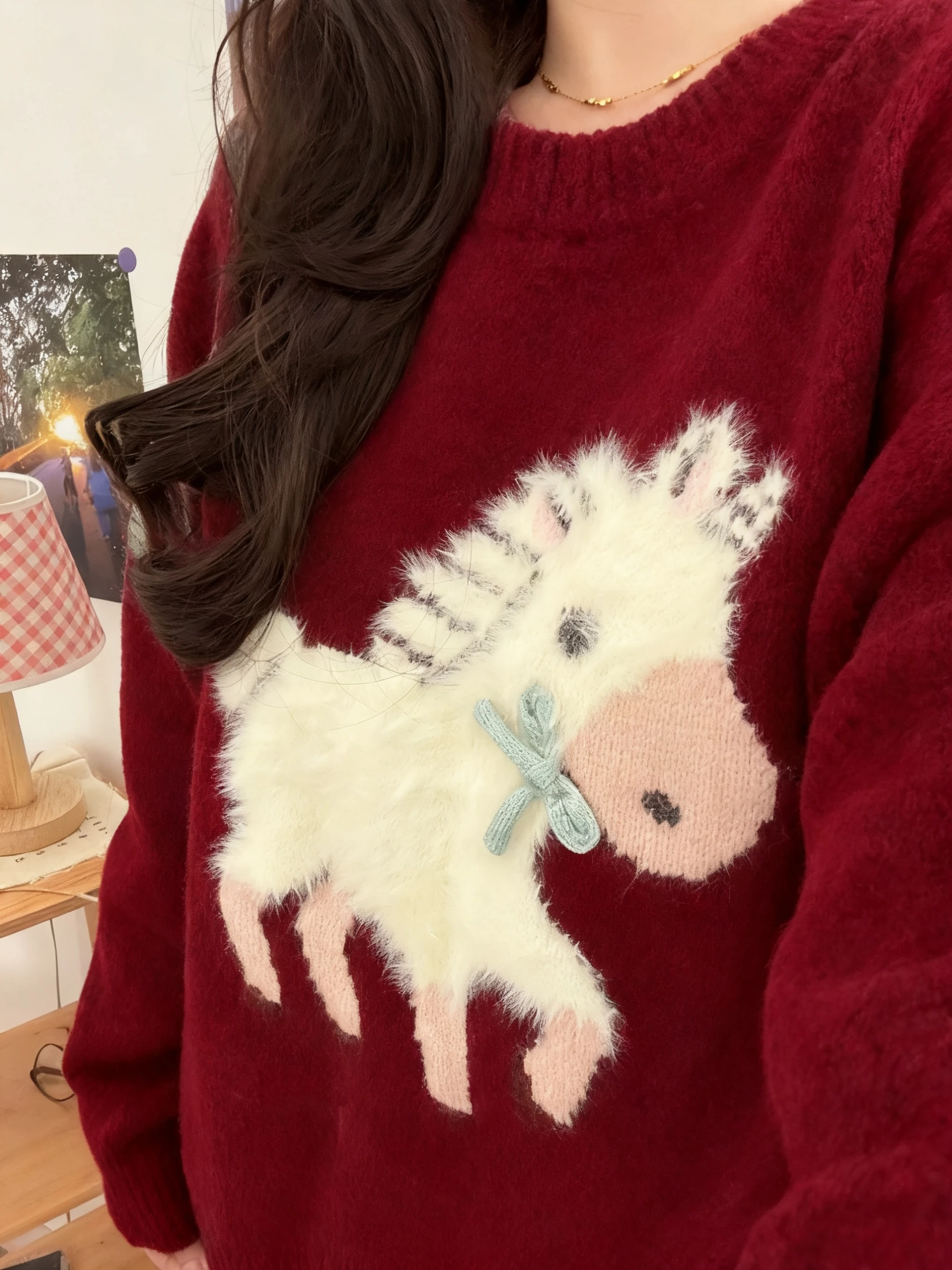Lucky Year Christmas Red Loose Fit Overhead Knitwear Women's Winter New Style Korean Version Soft Long Sleeve Top
Lucky Year Christmas Red Loose Fit Overhead Knitwear Women's Winter New Style Korean Version Soft Long Sleeve Top