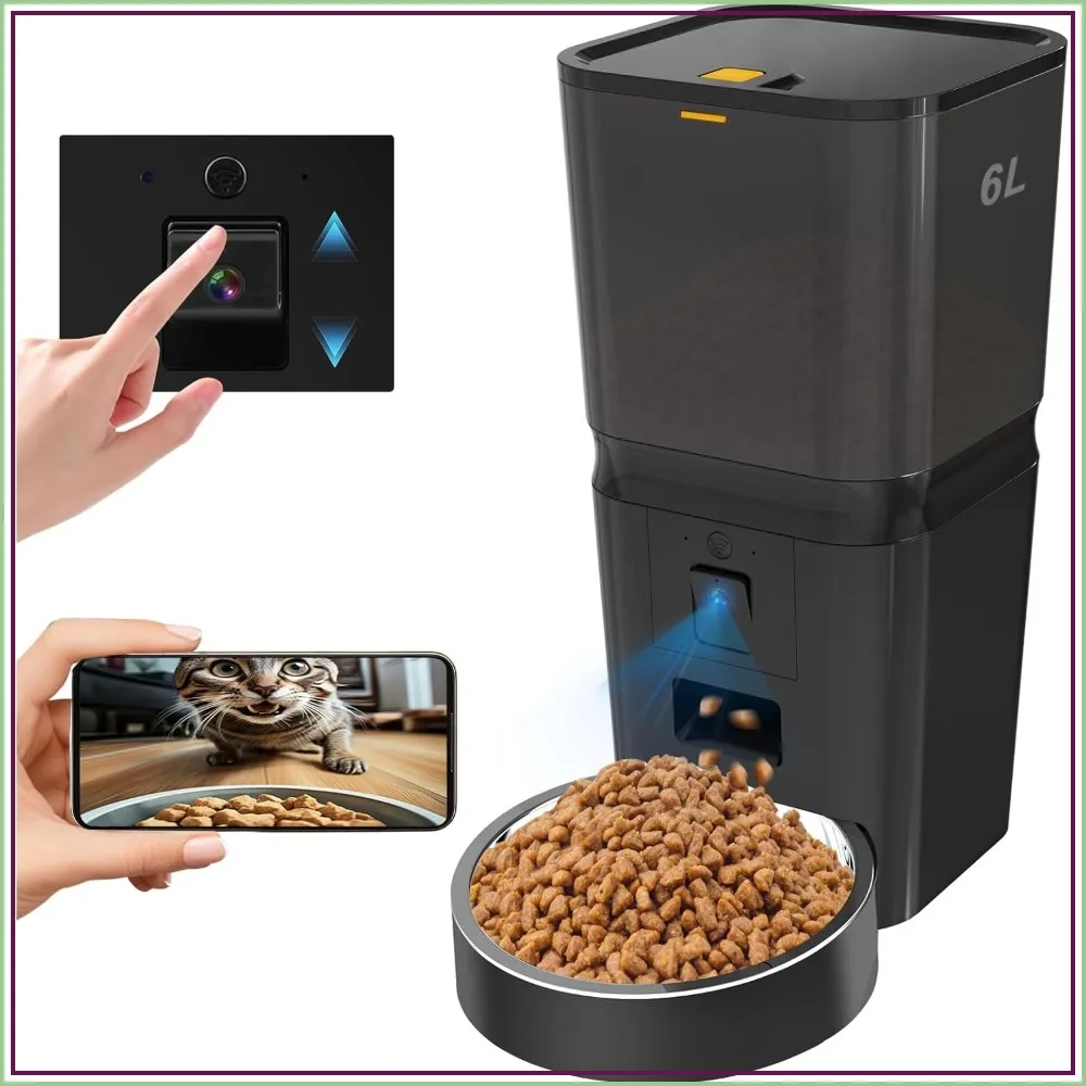 Smart WiFi Pet Feeder with Camera, 6L Automatic Cat & Dog Dispenser, Timed Feeding, App Control, Battery Backup, Night Vision
Smart WiFi Pet Feeder with Camera, 6L Automatic Cat & Dog Dispenser, Timed Feeding, App Control, Battery Backup, Night Vision