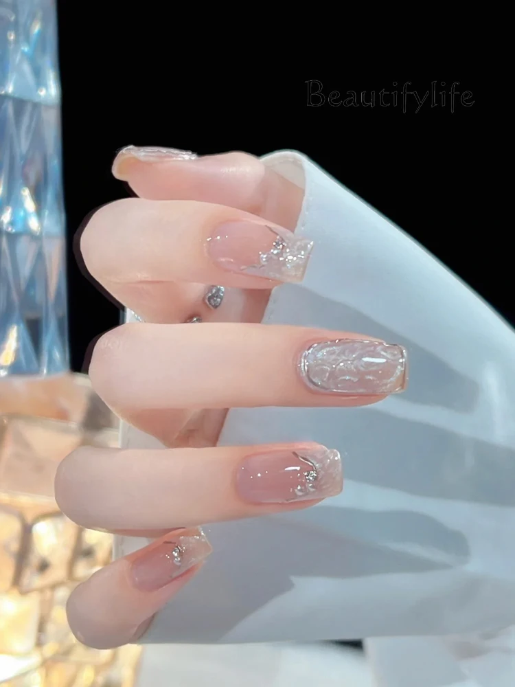 Light luxury temperament threaded glue nail art finished fake nail patch removable wear daily 
Light luxury temperament threaded glue nail art finished fake nail patch removable wear daily