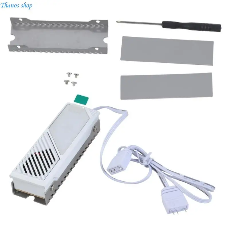 For M.2 2280 Disk Aluminum Heatsink With ARGB Fan Heat Sink Pad X37A
For M.2 2280 Disk Aluminum Heatsink With ARGB Fan Heat Sink Pad X37A