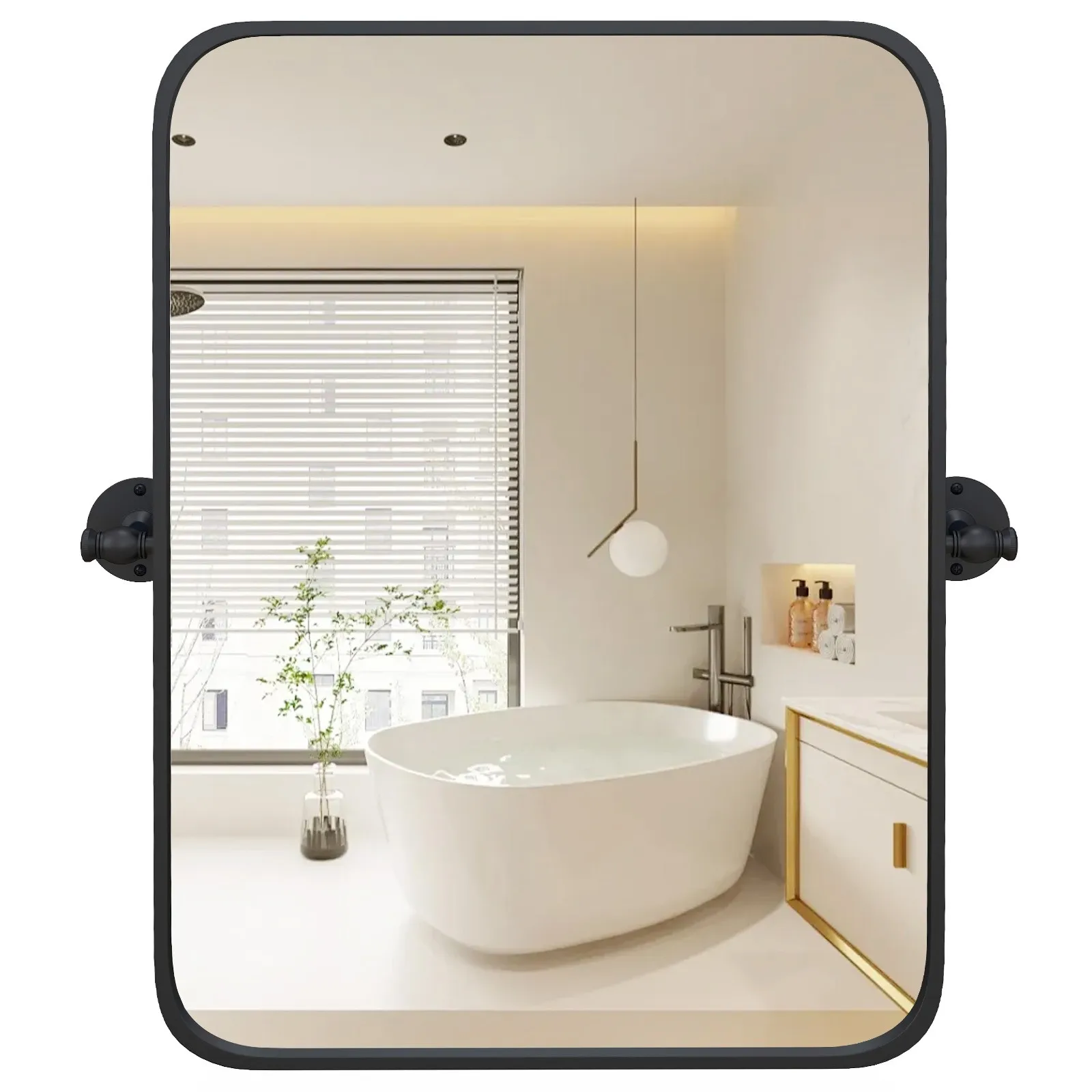 30 x 22 Inch Black Metal Framed Pivot Rectangle Wall-Mounted Mirror Black
30 x 22 Inch Black Metal Framed Pivot Rectangle Wall-Mounted Mirror Black