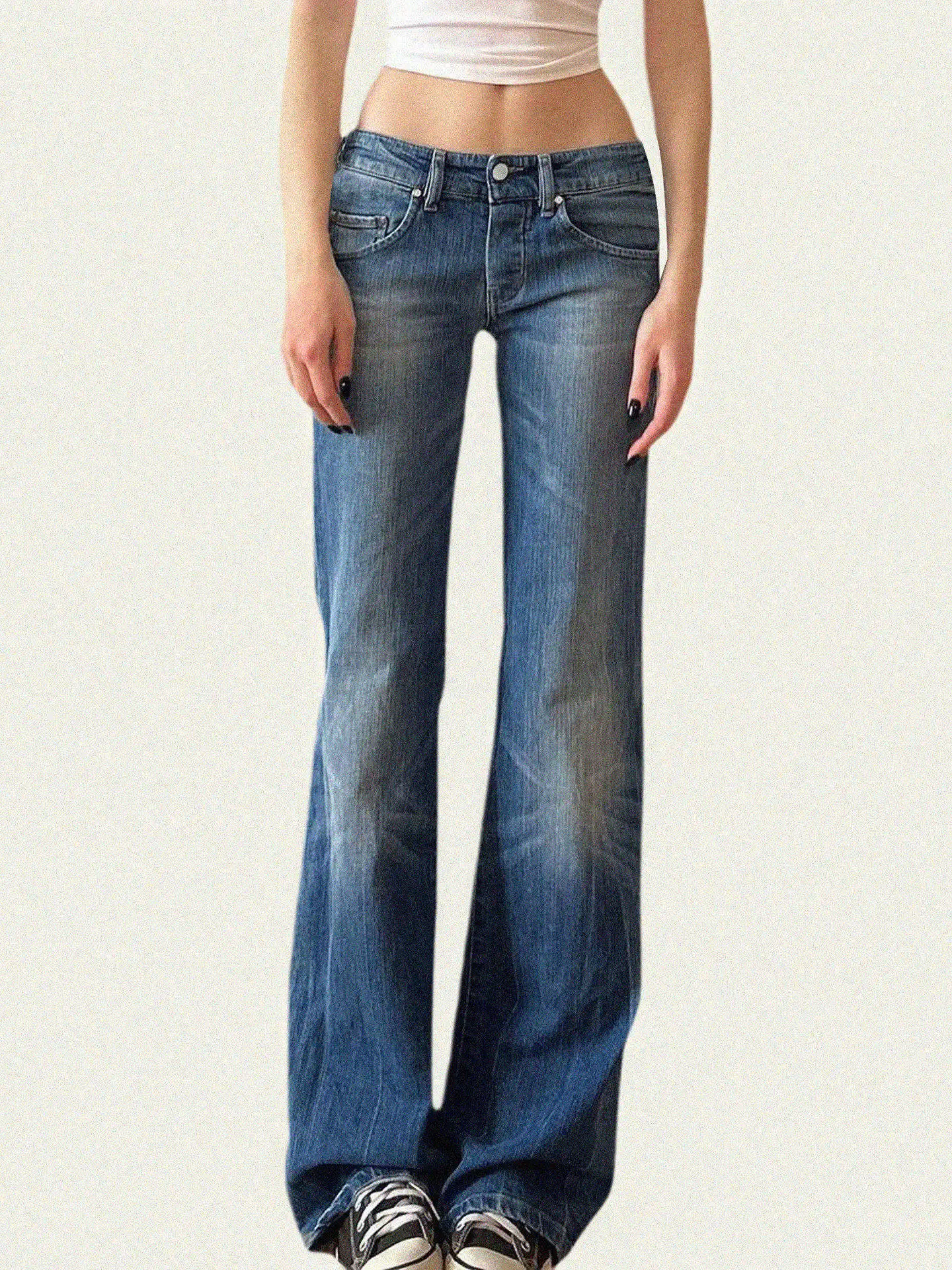 Funoff American Retro Blue Faded Low Waist Jeans Simple Commute Pocket Straight Long Pants Women's Denim Pants Straight Cut
Funoff American Retro Blue Faded Low Waist Jeans Simple Commute Pocket Straight Long Pants Women's Denim Pants Straight Cut