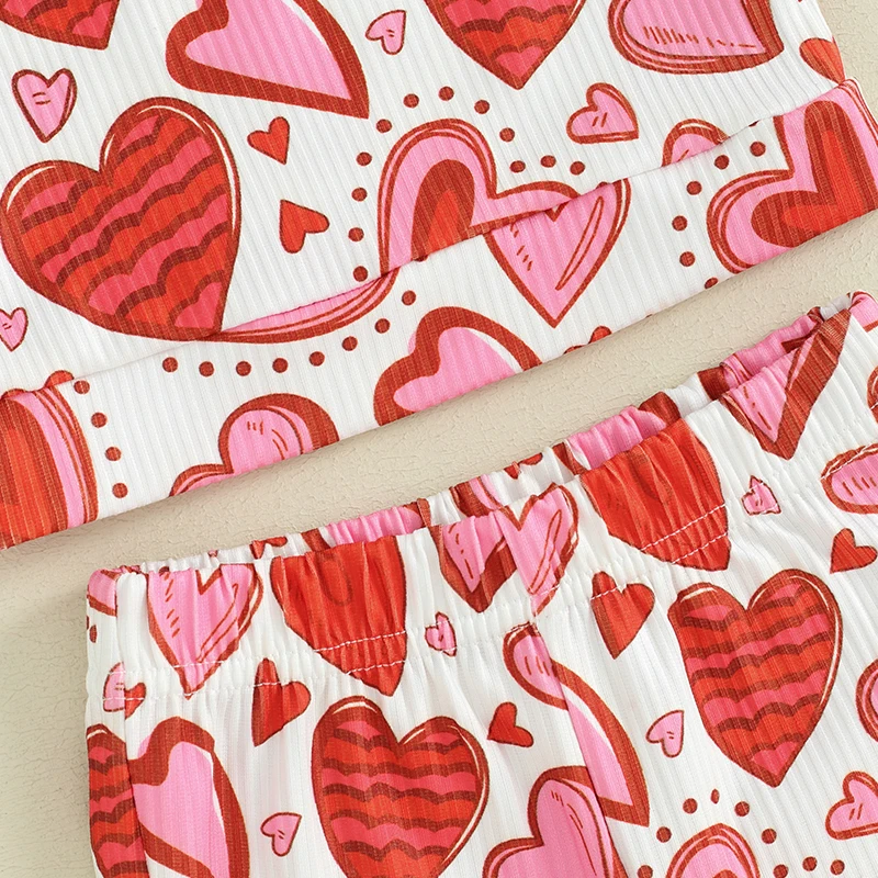 Girls Summer 2PCS Pants Sets Sleeveless One Shoulder Tops Heart Print Flared Pants Sets
Girls Summer 2PCS Pants Sets Sleeveless One Shoulder Tops Heart Print Flared Pants Sets