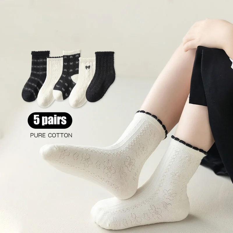 5Pcs/sets Summer Girls Socks Children Cute Knitted Bowknot Soft Cotton Princess Socks Toddler Kids Casual Short Socks
5Pcs/sets Summer Girls Socks Children Cute Knitted Bowknot Soft Cotton Princess Socks Toddler Kids Casual Short Socks