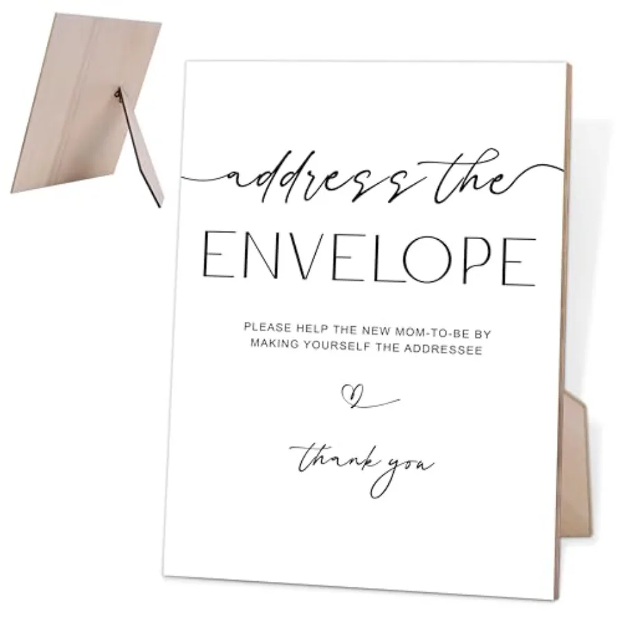Address The Envelope Sign, Minimalist Style Baby Shower Sign for Gender Reveal, 8 X 11 Wooden Signs with Stand, Gender Reveal N
Address The Envelope Sign, Minimalist Style Baby Shower Sign for Gender Reveal, 8 X 11 Wooden Signs with Stand, Gender Reveal N