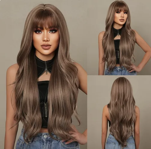 Brown Mixed Blonde Synthetic Wigs with Bang Long Natural Wavy Hair Wig for Women Daily Cosplay Use Heat Resistant
Brown Mixed Blonde Synthetic Wigs with Bang Long Natural Wavy Hair Wig for Women Daily Cosplay Use Heat Resistant