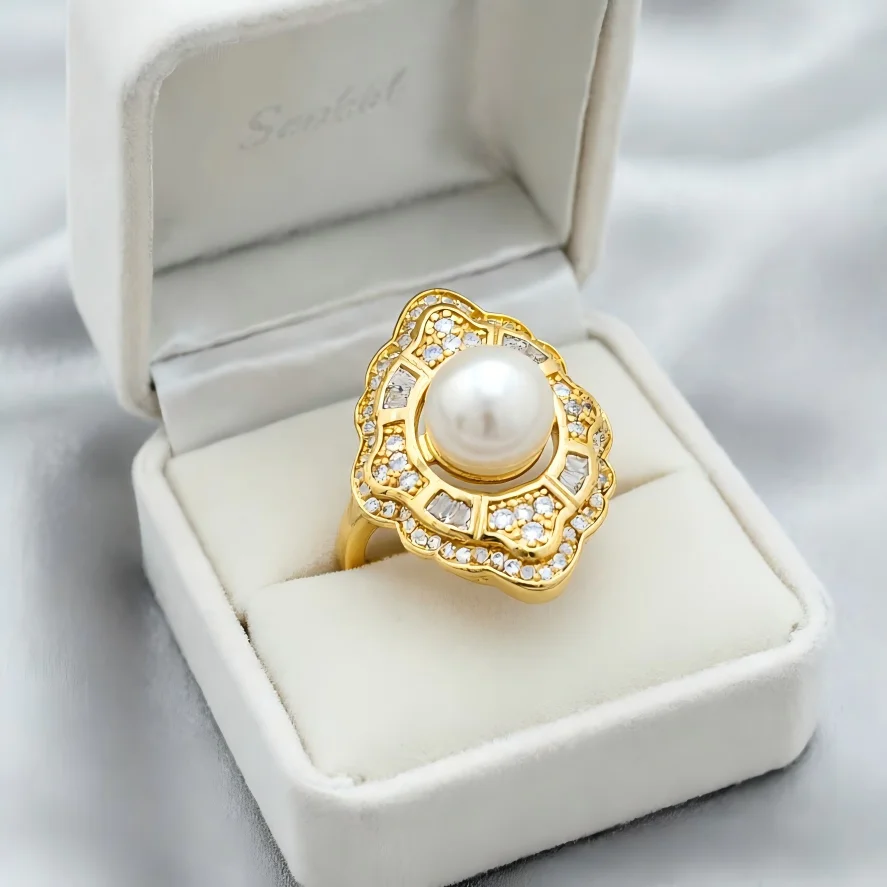 JY ZuBo Luxury Gold Plated Pearl Ring Women Vintage Hollow Diamond Pattern Fashion Jewelry for Wedding Commuting Dating Party
JY ZuBo Luxury Gold Plated Pearl Ring Women Vintage Hollow Diamond Pattern Fashion Jewelry for Wedding Commuting Dating Party