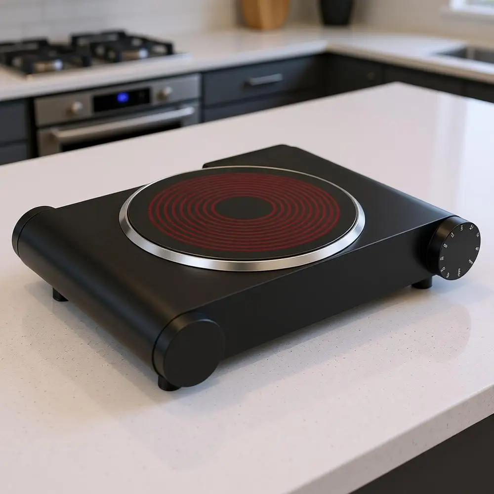 Portable Electric Stove, 1200W Infrared Single Burner, 7 Inch Ceramic Glass, Compatible with All Cookware - Upgraded Version
Portable Electric Stove, 1200W Infrared Single Burner, 7 Inch Ceramic Glass, Compatible with All Cookware - Upgraded Version