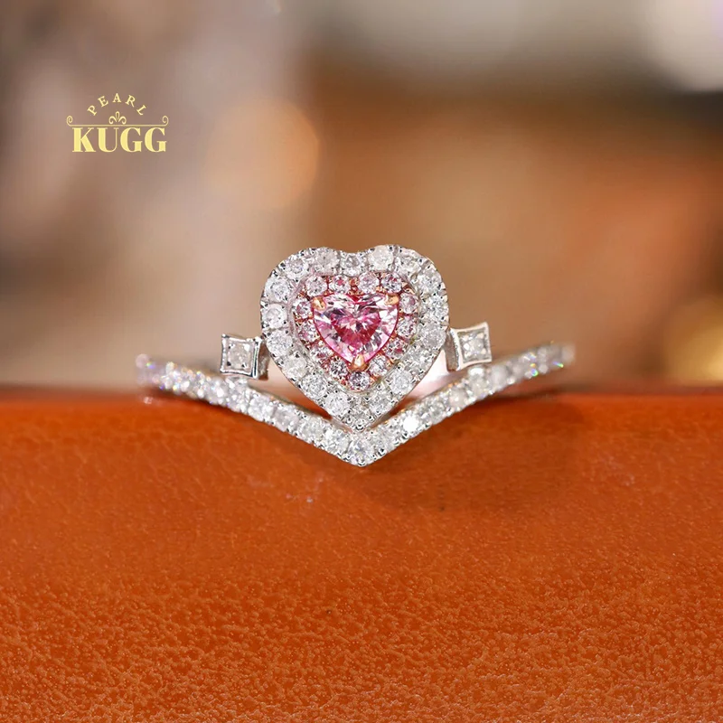 KUGG 18K White Gold Rings Romantic Style Real Natural Pink Diamond Engagement Ring for Women Fashion Heart Shape High Jewelry
KUGG 18K White Gold Rings Romantic Style Real Natural Pink Diamond Engagement Ring for Women Fashion Heart Shape High Jewelry