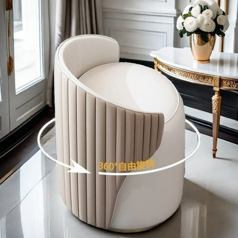 Modern Luxury Leather Dressing Stool Rotatable with Backrest Simple Makeup Chair for Bedroom Apartment Дизайнерская Мебель
Modern Luxury Leather Dressing Stool Rotatable with Backrest Simple Makeup Chair for Bedroom Apartment Дизайнерская Мебель