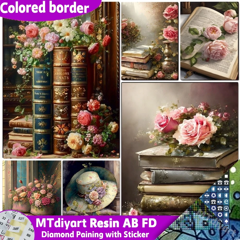 AB FD Resin Diamond Painting Magic Book Colored Canvas Borders With Stickers Mosaic Flower Full Drill Rhinestone Home Decor
AB FD Resin Diamond Painting Magic Book Colored Canvas Borders With Stickers Mosaic Flower Full Drill Rhinestone Home Decor