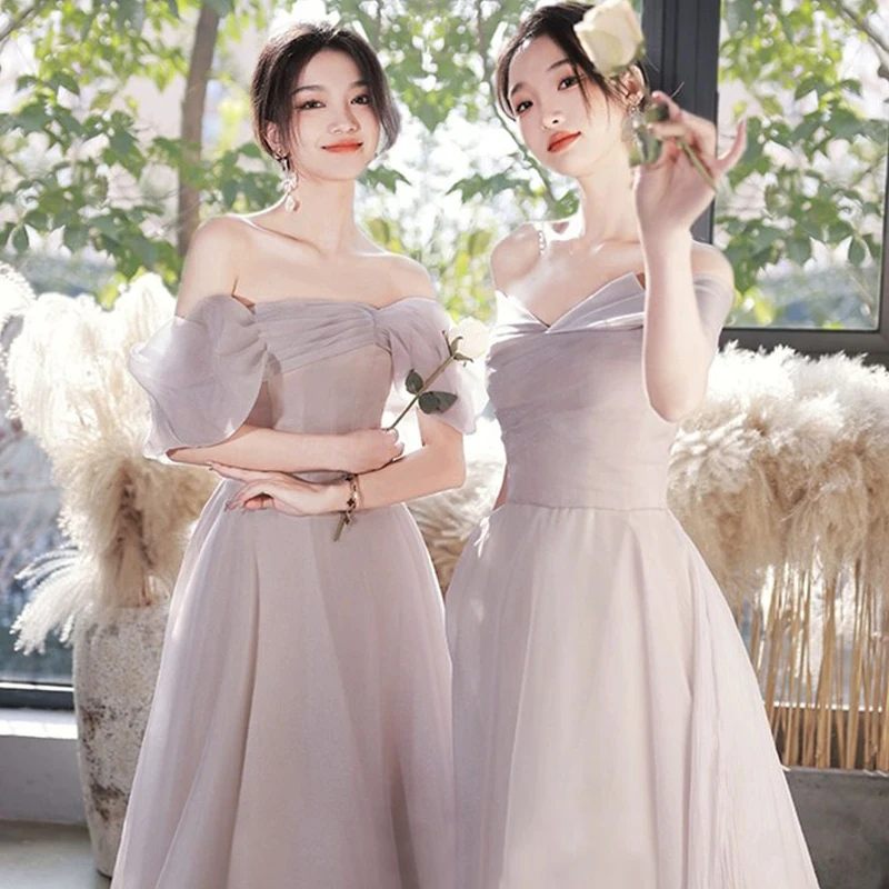 Simple Tulle Bridesmaid Dress 2025 New Women Elegant Off Shoulder Slim Fit A-Line Quinceanera Party Vestido
Simple Tulle Bridesmaid Dress 2025 New Women Elegant Off Shoulder Slim Fit A-Line Quinceanera Party Vestido