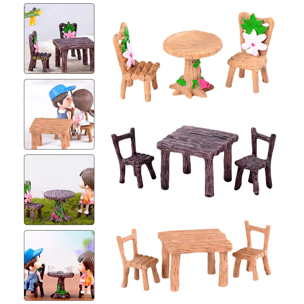 5Sets Miniature Table Chair Resin Crafts for Fairy Garden Desktop Decoration Home Decor Living Room Bedroom Bonsai Ornament
5Sets Miniature Table Chair Resin Crafts for Fairy Garden Desktop Decoration Home Decor Living Room Bedroom Bonsai Ornament