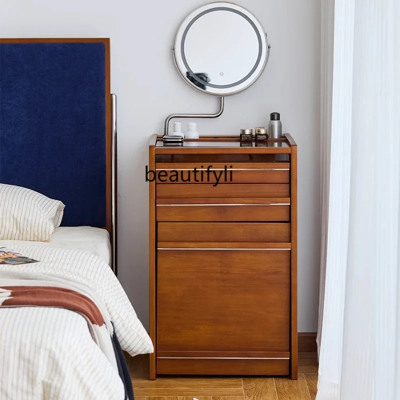 ss8350 Nordic retro solid wood dresser small apartment chest integrated bedside storage makeup table
ss8350 Nordic retro solid wood dresser small apartment chest integrated bedside storage makeup table