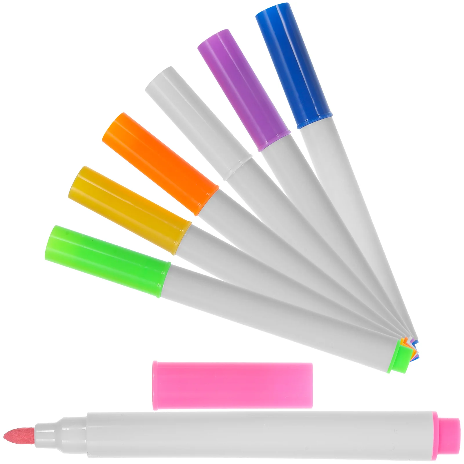 7 Pcs Erasable Highlighters Whiteboard Markers Kids Dry Erase Plastic Colored Pens Comfortable Writing Not Fade 
7 Pcs Erasable Highlighters Whiteboard Markers Kids Dry Erase Plastic Colored Pens Comfortable Writing Not Fade