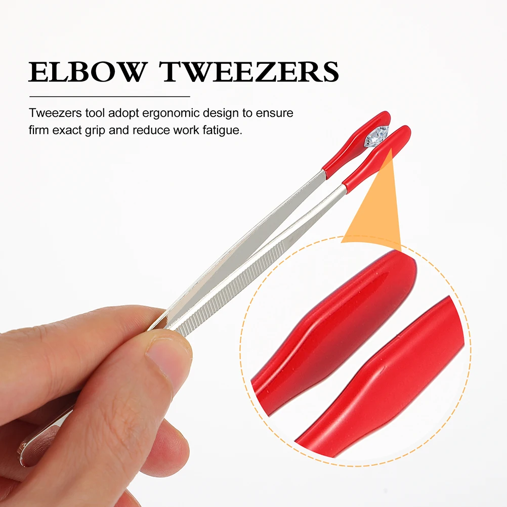 4 Pcs Rubber Tip Tweezers Durable Stainless Steel Wide Tip Elbow Forceps Home Craft Jewelry Lab Use Eyelash Makeup Accessories
4 Pcs Rubber Tip Tweezers Durable Stainless Steel Wide Tip Elbow Forceps Home Craft Jewelry Lab Use Eyelash Makeup Accessories