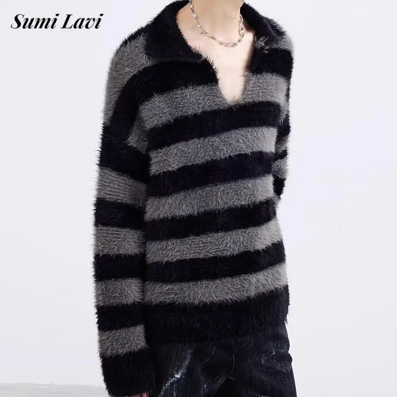 Стильные полосатые рубашки поло мужские осенне-зимние пушистые уютные флисовые джемперы мужская одежда повседневные свитера с длинным рукавом и v-образным вырезом с лацканами
Стильные полосатые рубашки поло мужские осенне-зимние пушистые уютные флисовые джемперы мужская одежда повседневные свитера с длинным рукавом и v-образным вырезом с лацканами