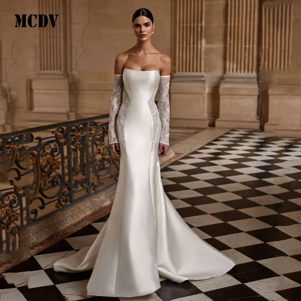 MCDV Mermaid Vintage Wedding Dresses Lace Embroidery Strapless Luxurious Sexy Bride Gowns Elegant Vestidos de novia Customized
MCDV Mermaid Vintage Wedding Dresses Lace Embroidery Strapless Luxurious Sexy Bride Gowns Elegant Vestidos de novia Customized