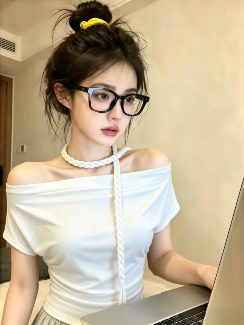 Summer New Style Women's T-shirt with Flying Sleeves And Braided Ribbon Self-Kept High-End Feeling Slimming Waist Top
Summer New Style Women's T-shirt with Flying Sleeves And Braided Ribbon Self-Kept High-End Feeling Slimming Waist Top