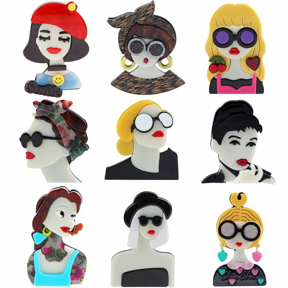 New Design Unique Lady Figure Acrylic Brooch Pins For Women Cartoon Female Lapel Badges Bag Decoration Dress Jewelry Accessories
New Design Unique Lady Figure Acrylic Brooch Pins For Women Cartoon Female Lapel Badges Bag Decoration Dress Jewelry Accessories