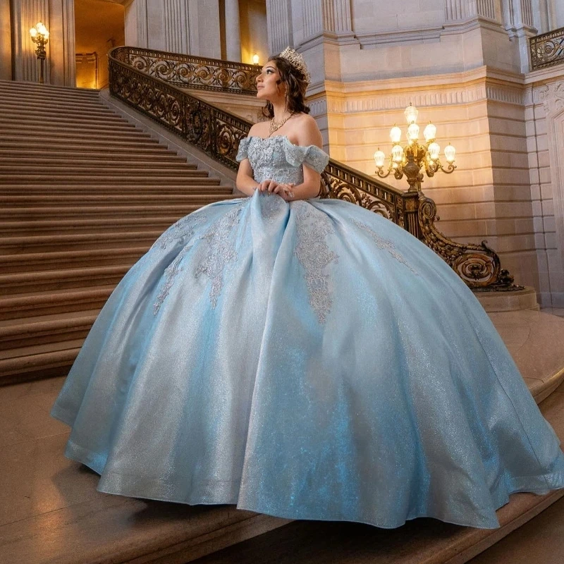 Sky Blue Shiny Quinceanera Dresses Sequined Appliques Beading Crystal Ball Gown Birthday Party Vestidos De 15Años Sweet 16 Dress
Sky Blue Shiny Quinceanera Dresses Sequined Appliques Beading Crystal Ball Gown Birthday Party Vestidos De 15Años Sweet 16 Dress