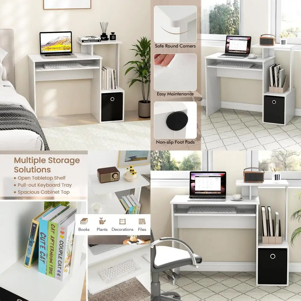 Compact Computer Desk with Drawers, Storage Shelves, and Keyboard Tray, Ideal for Home Office, Laptop Workstation, Study Desk fo
Compact Computer Desk with Drawers, Storage Shelves, and Keyboard Tray, Ideal for Home Office, Laptop Workstation, Study Desk fo