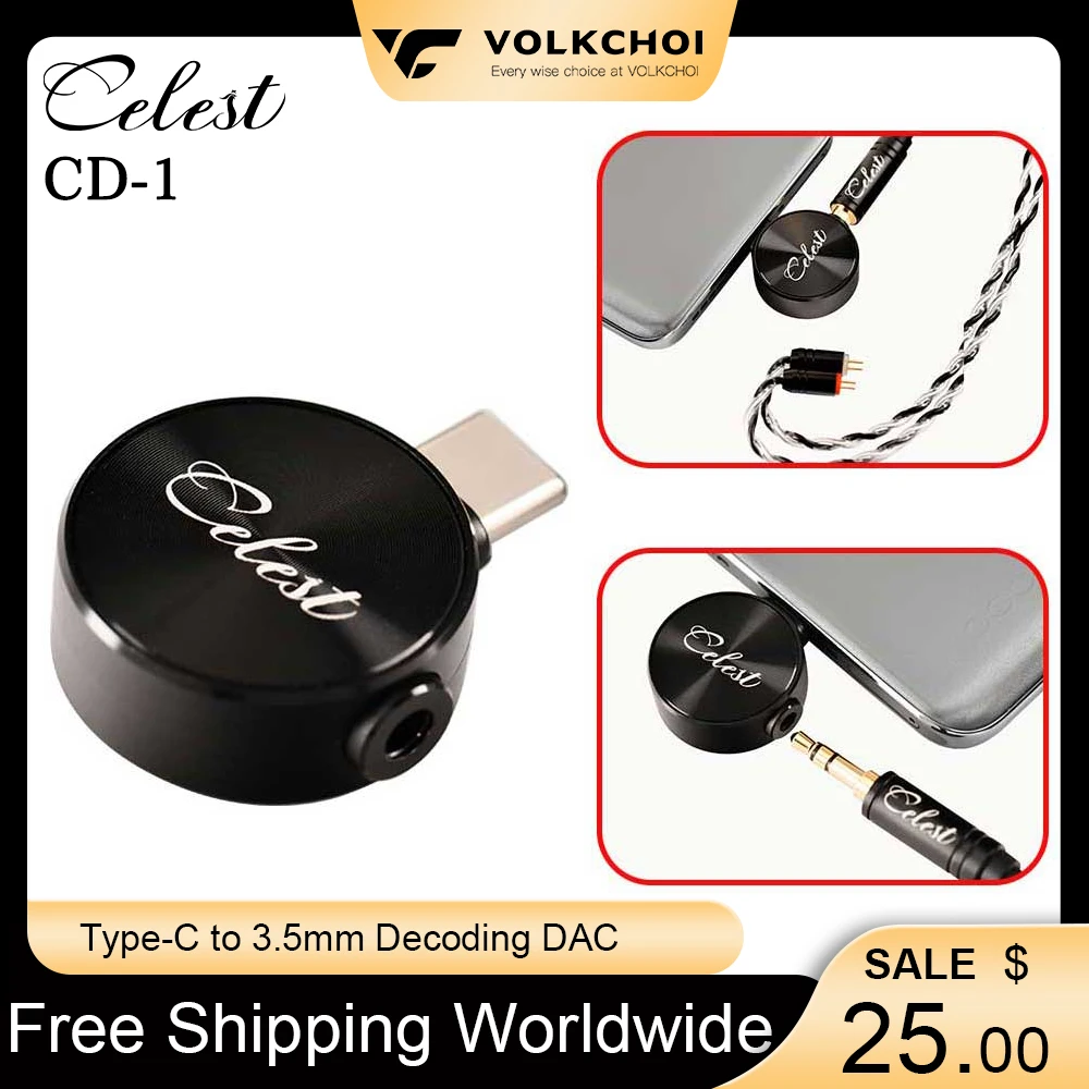 Kinera Celest CD-1 USB Type-C To 3.5mm Decoding DAC Amp 384kHz/32bit Wired Headphone HiFi Earphone Adapter Chip Converter
Kinera Celest CD-1 USB Type-C To 3.5mm Decoding DAC Amp 384kHz/32bit Wired Headphone HiFi Earphone Adapter Chip Converter