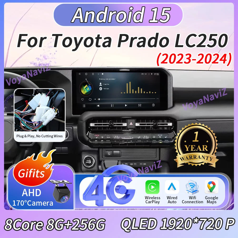 For Toyota Prado LC250 2023-2024 Android 15 12.3" Carplay Screen Car Multimedia Player Google Maps BT Stereo DSP Head Unit 4G FM
For Toyota Prado LC250 2023-2024 Android 15 12.3" Carplay Screen Car Multimedia Player Google Maps BT Stereo DSP Head Unit 4G FM