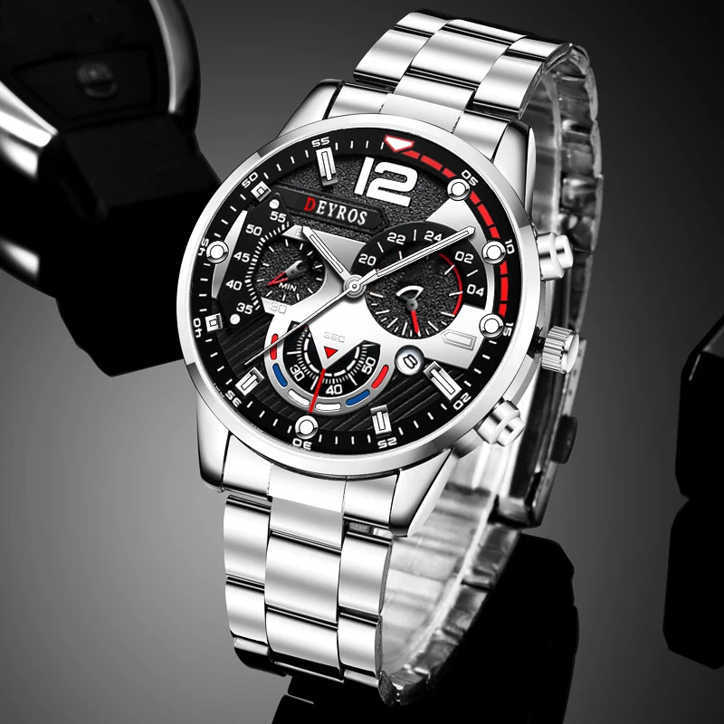 reloj hombre Fashion Men Stainless Steel Watch Luxury Calendar Quartz Wrist Watch Business Watches Man Clock relogio masculino
reloj hombre Fashion Men Stainless Steel Watch Luxury Calendar Quartz Wrist Watch Business Watches Man Clock relogio masculino
