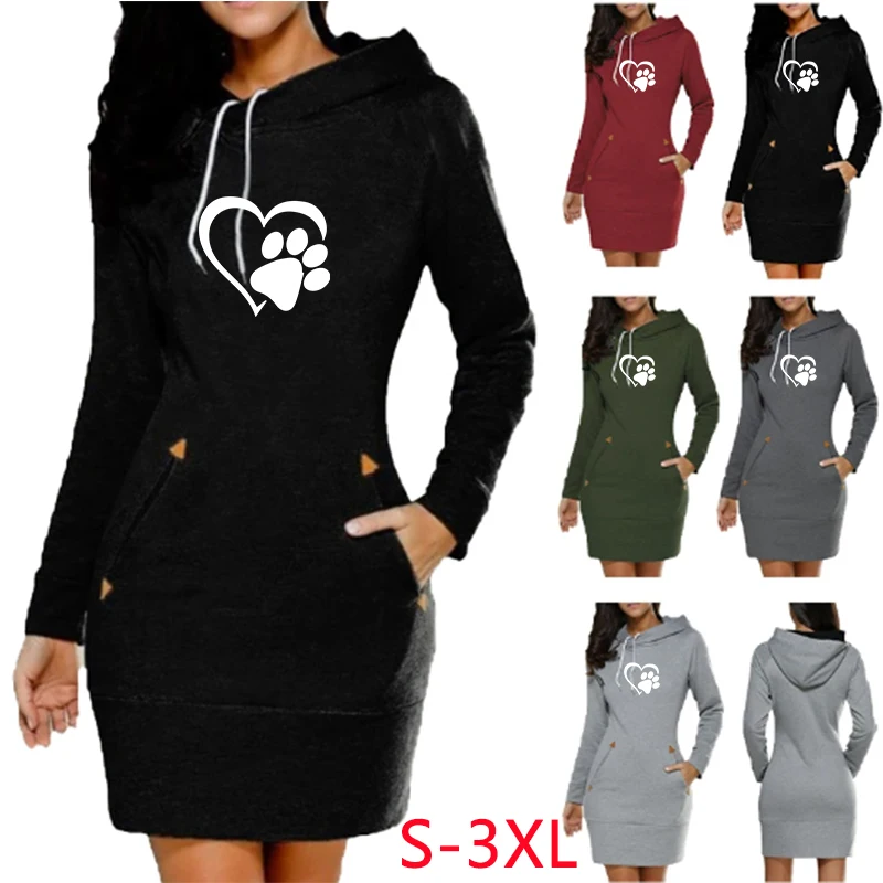 Fashion Sweatshirt Dresses for Women Pocket Hooded Casual Dress Solid Color Long Sleeve Mini Dress
Fashion Sweatshirt Dresses for Women Pocket Hooded Casual Dress Solid Color Long Sleeve Mini Dress