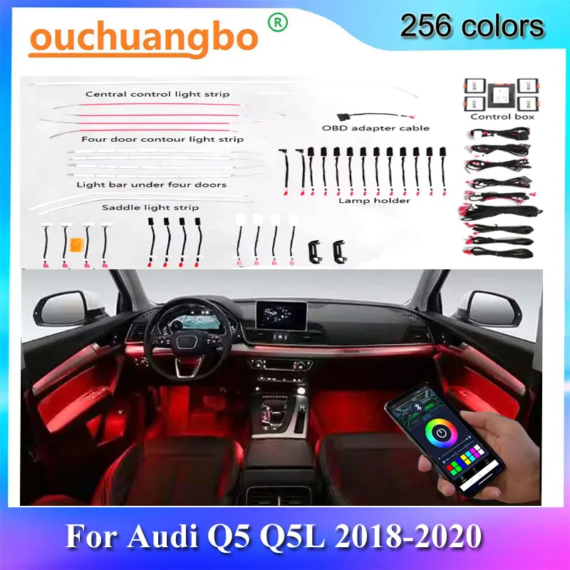 Внешний свет Ouchuangbo для Q5 Q5L 2018-2020, внутренняя атмосферная лампа, Декоративная полоса, светодиодная подсветка, управление MMI 256 цветов
Внешний свет Ouchuangbo для Q5 Q5L 2018-2020, внутренняя атмосферная лампа, Декоративная полоса, светодиодная подсветка, управление MMI 256 цветов