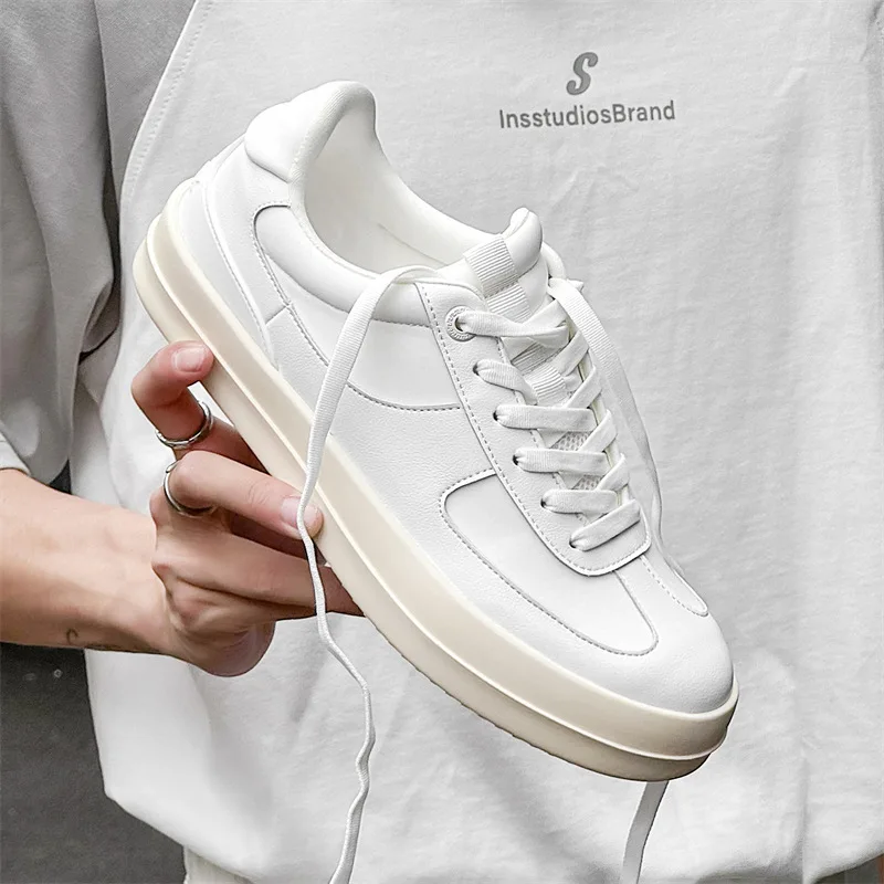 Korean style men's casual original leather shoes lace-up white oxfords shoe flats platform sneakers youth street footwear trendy
Korean style men's casual original leather shoes lace-up white oxfords shoe flats platform sneakers youth street footwear trendy